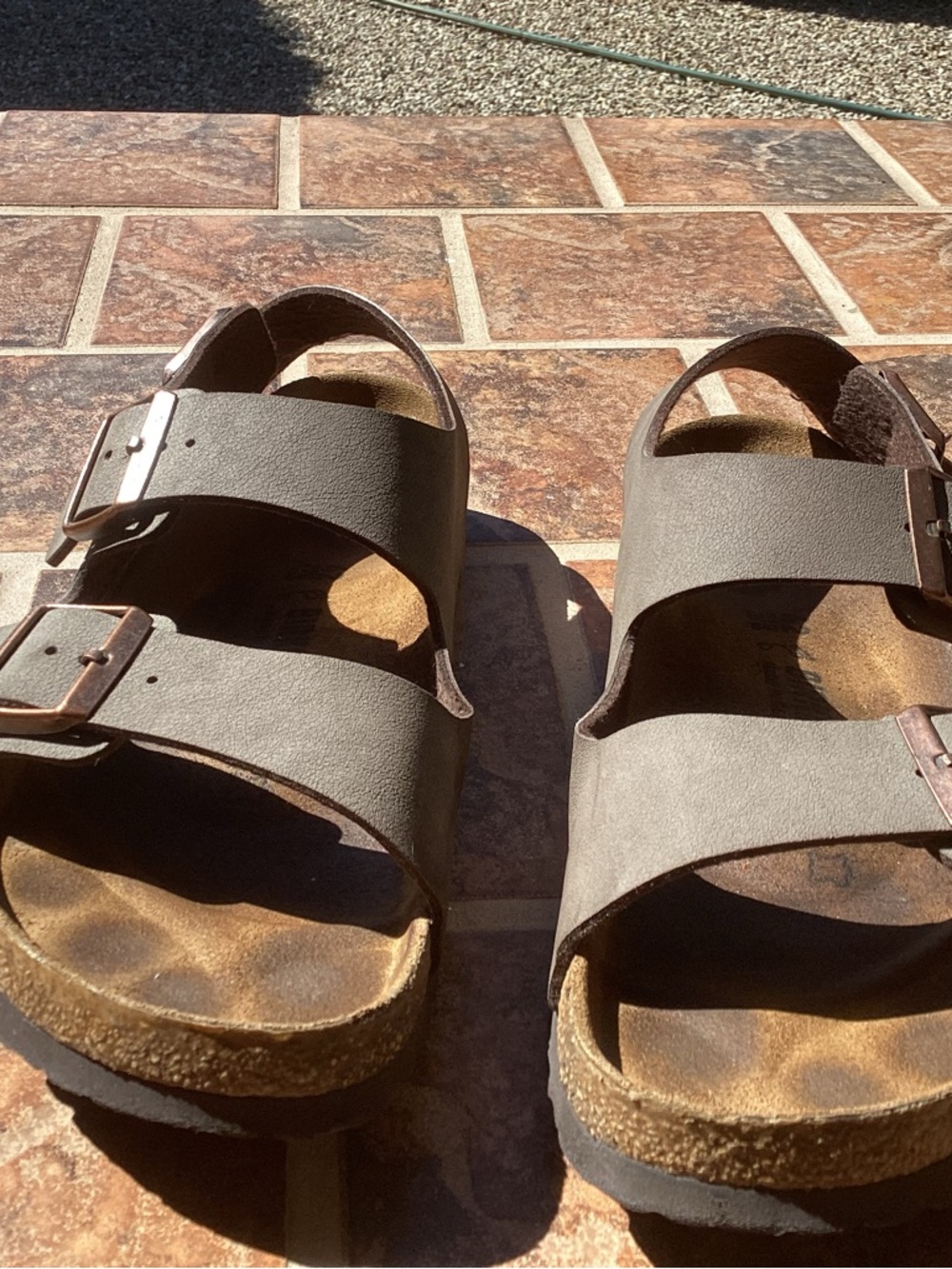 Birkenstock Double Strap Sandals in Taupe Gray